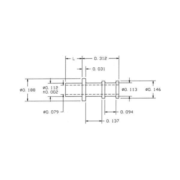 Concord Electronics COMM NON-INS THRU- DBLTURRET TERM, 0.546" L, 10-311-6-01-100 10-311-6-01